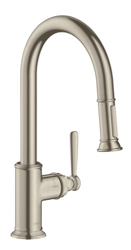 AXOR-HG-AXOR-Montreux-Einhebel-Kuechenmischer-180-mit-Ausziehbrause-Brushed-Nickel-16581820 gallery number 1